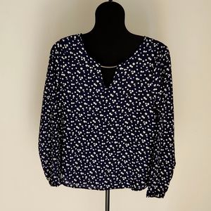 Forever 21 shirt, new with tags, navy with  white flower pattern, size large